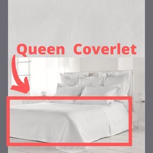 NIB $629 Frette‎ at Home Creta Queen Coverlet White [ FULL QUEEN ] #D219